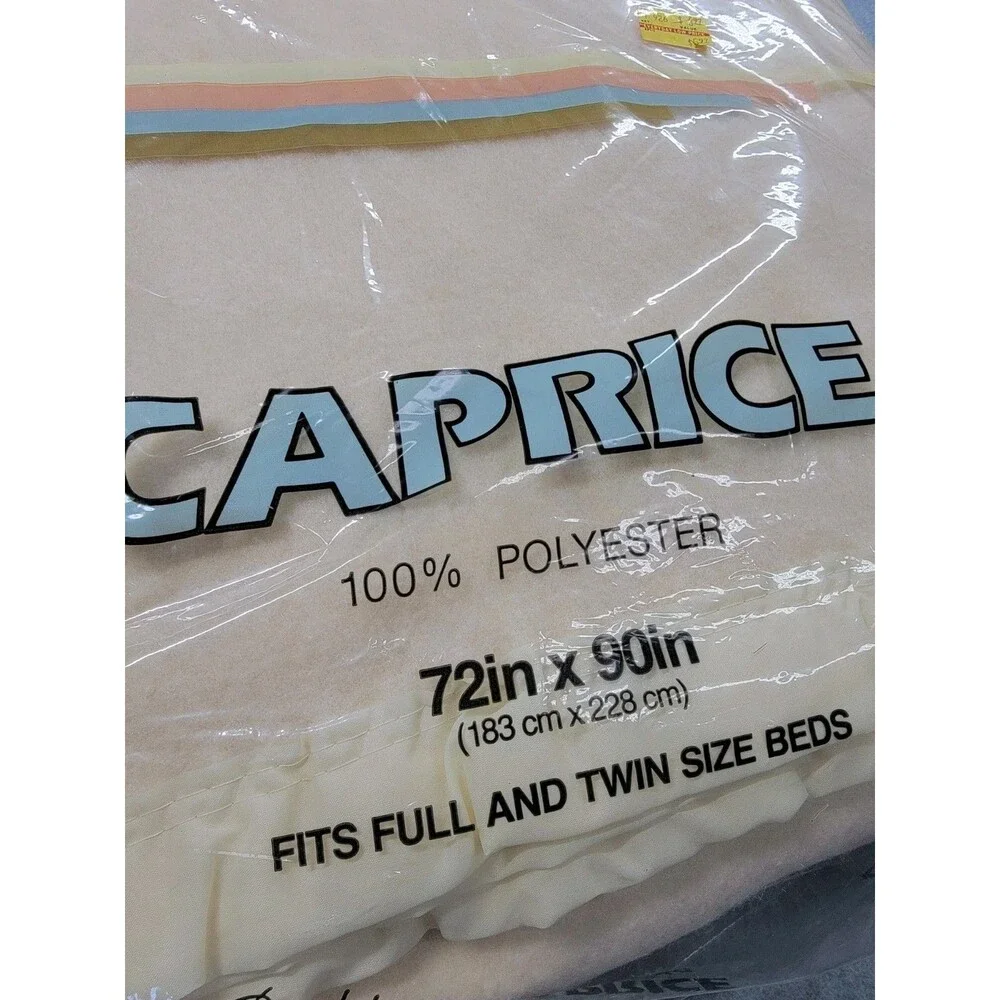 Owen Blankets Caprice Blanket Twin Full Bone‎ Cream Vintage 72x90 Polyester